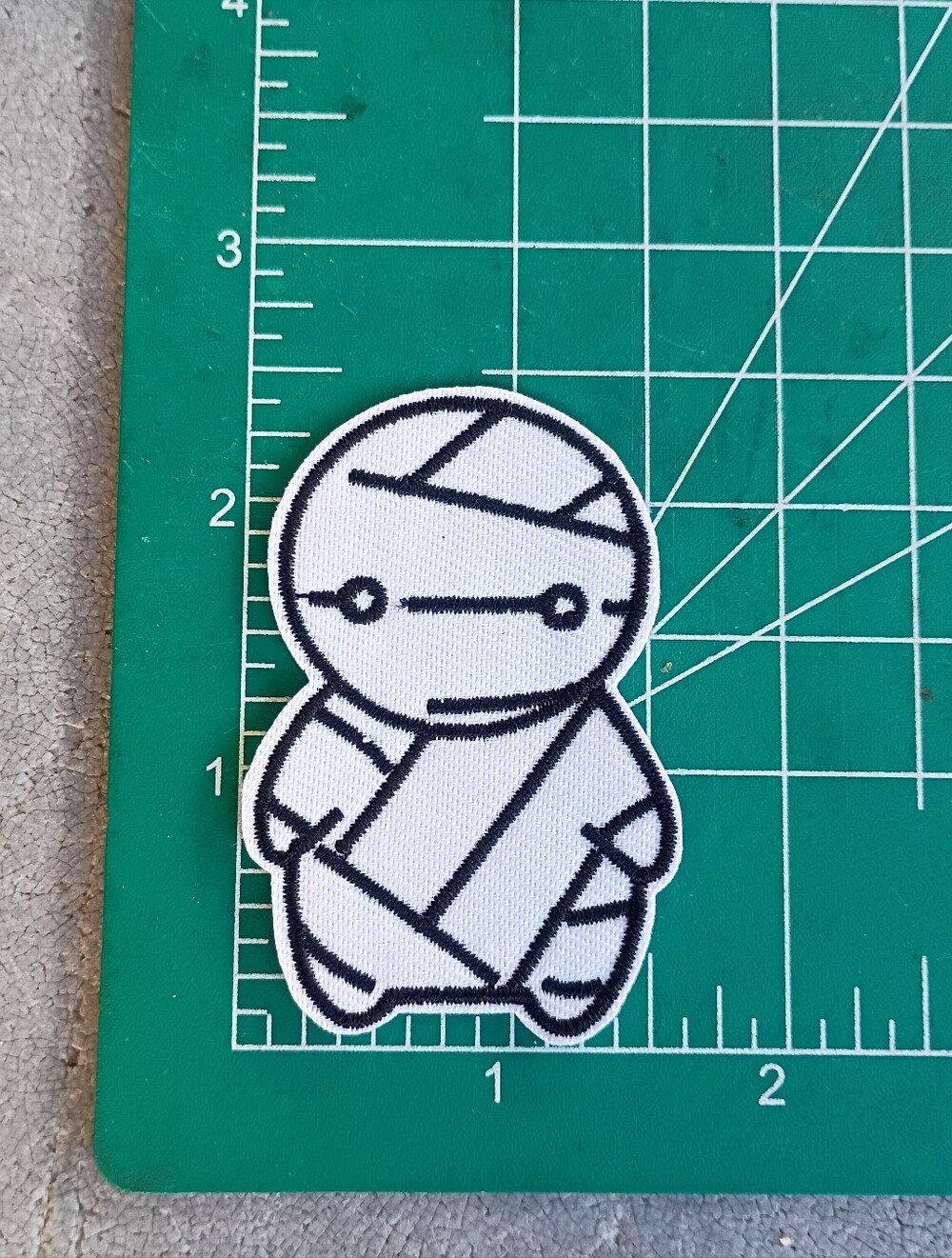 Cute Chunky Mummy Black And White Embroidered Patch